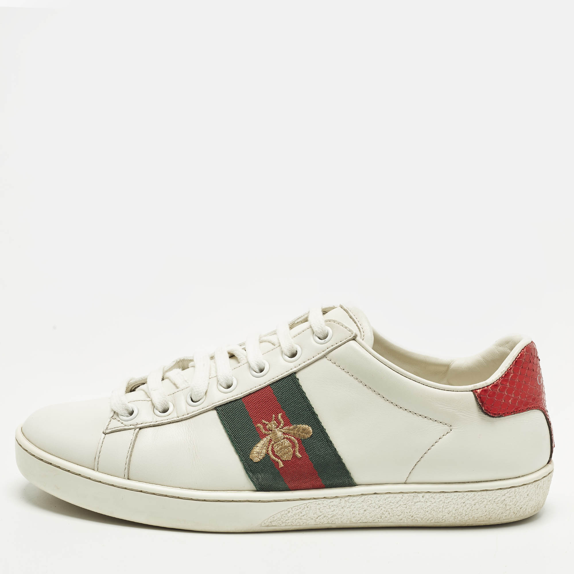 

Gucci Ace Size  White Leather Low Top Sneakers