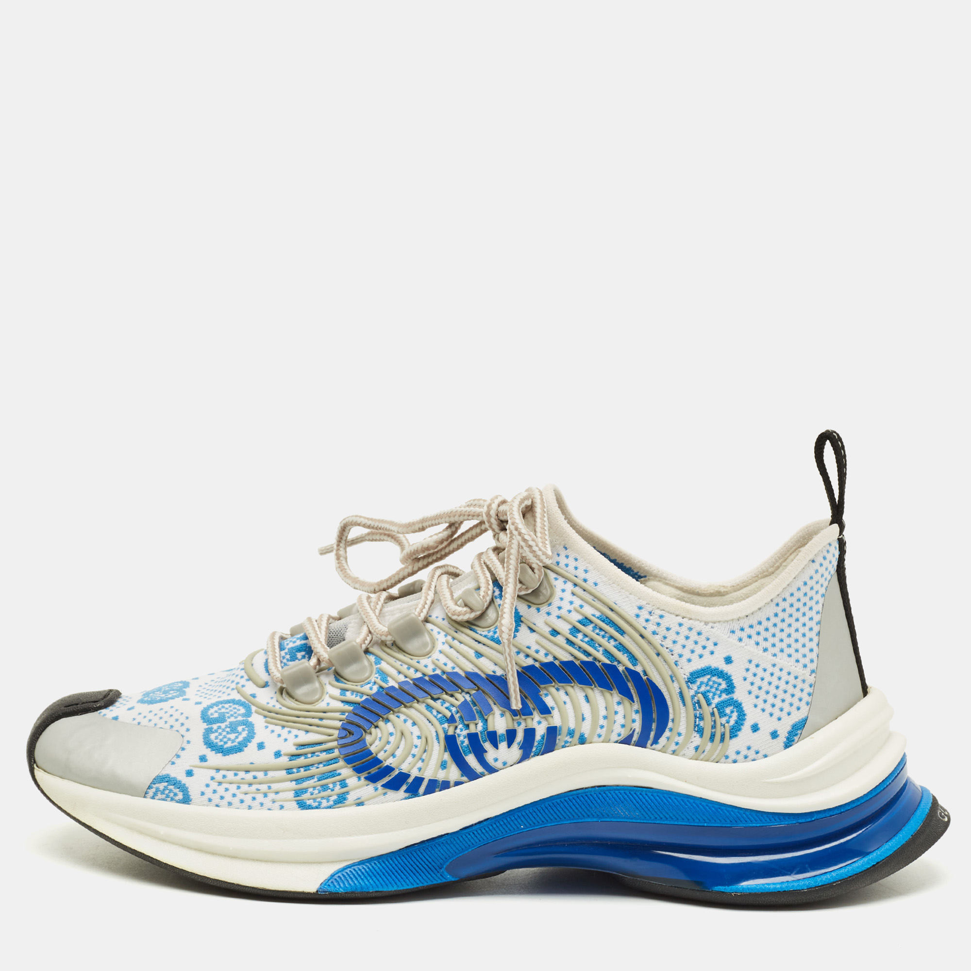 

Gucci Run Size  White/Blue Knit Fabric Low Top Sneakers