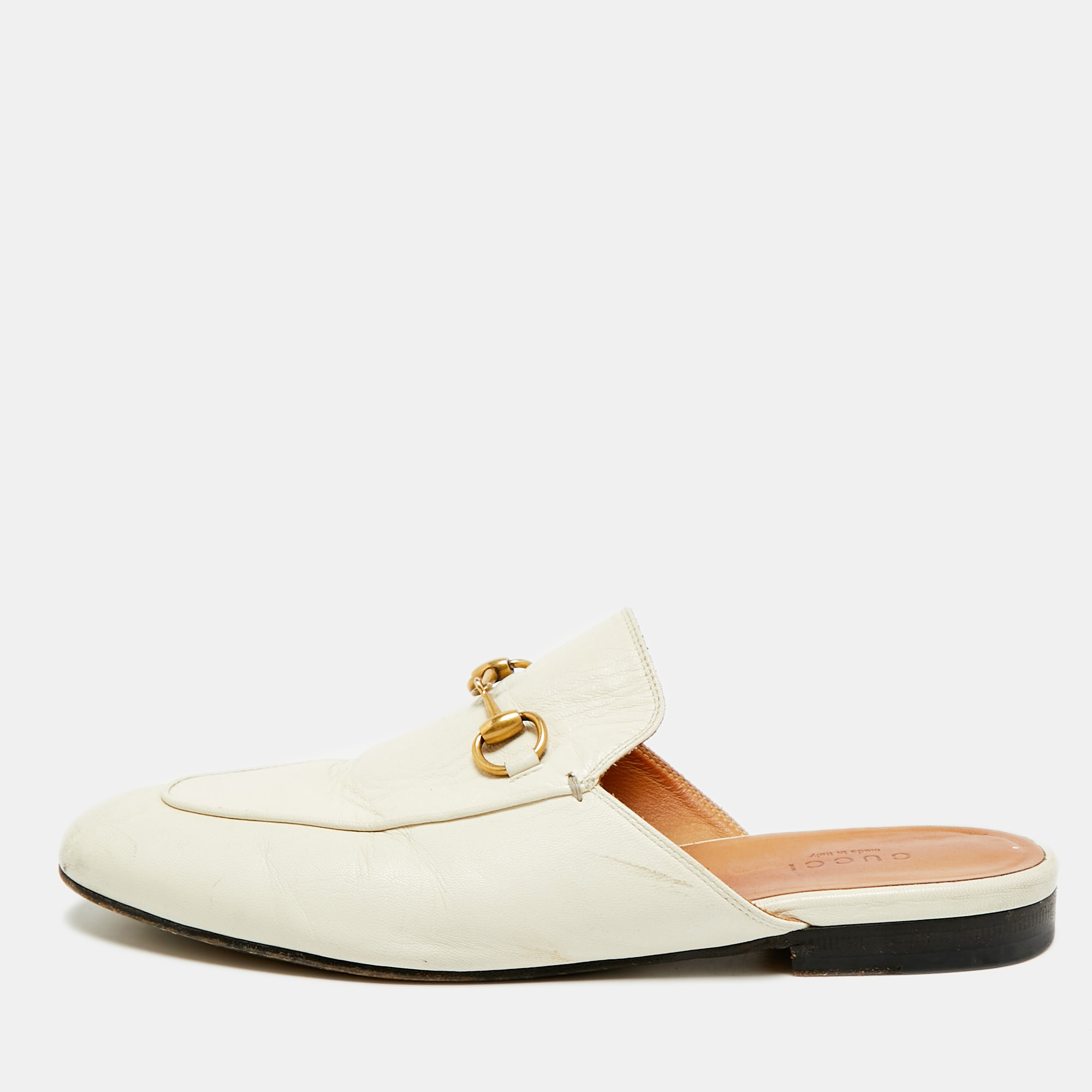

Gucci Princetown Size  White Leather Flat Mules