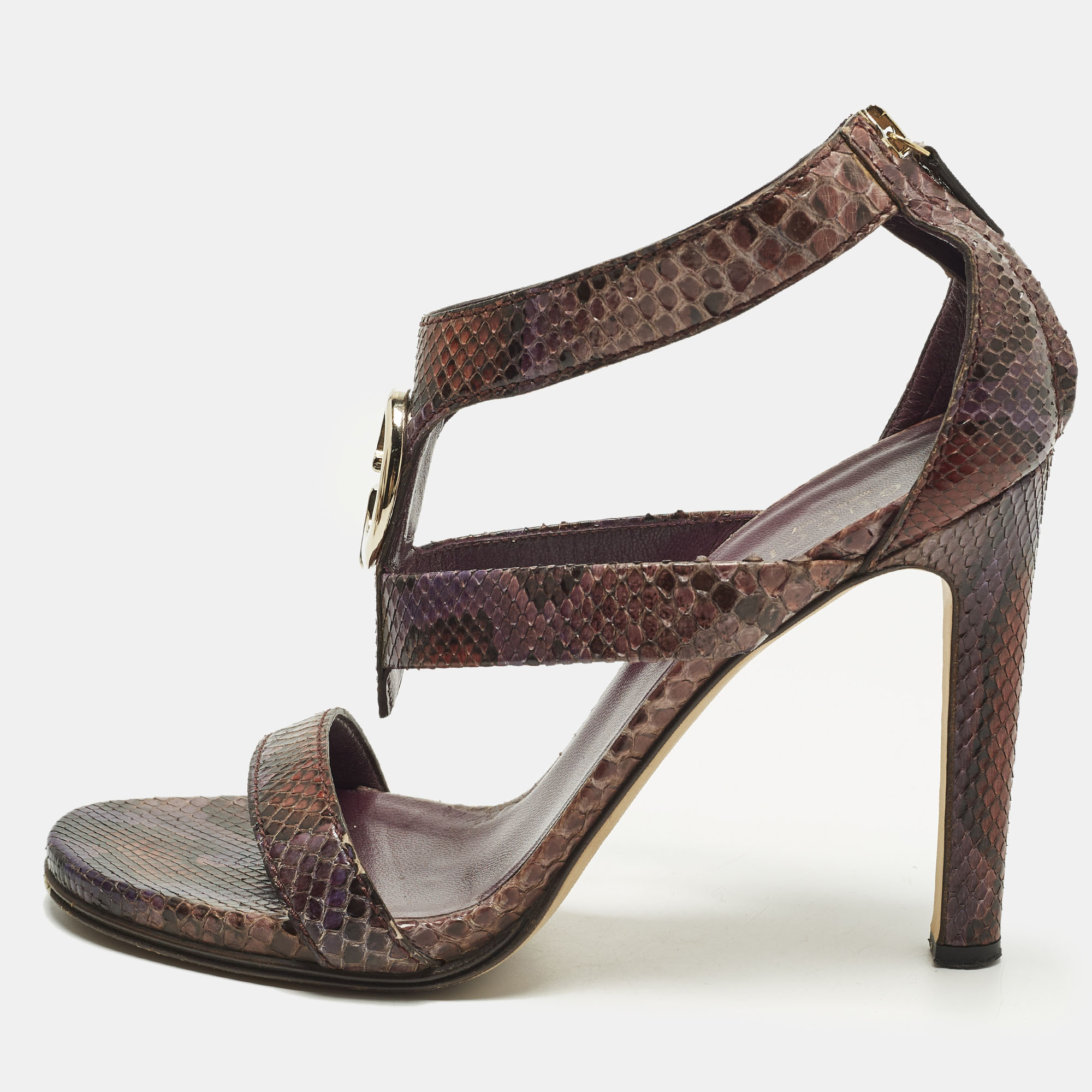

Gucci Size  Multicolor Python Leather Ankle Strap Sandals