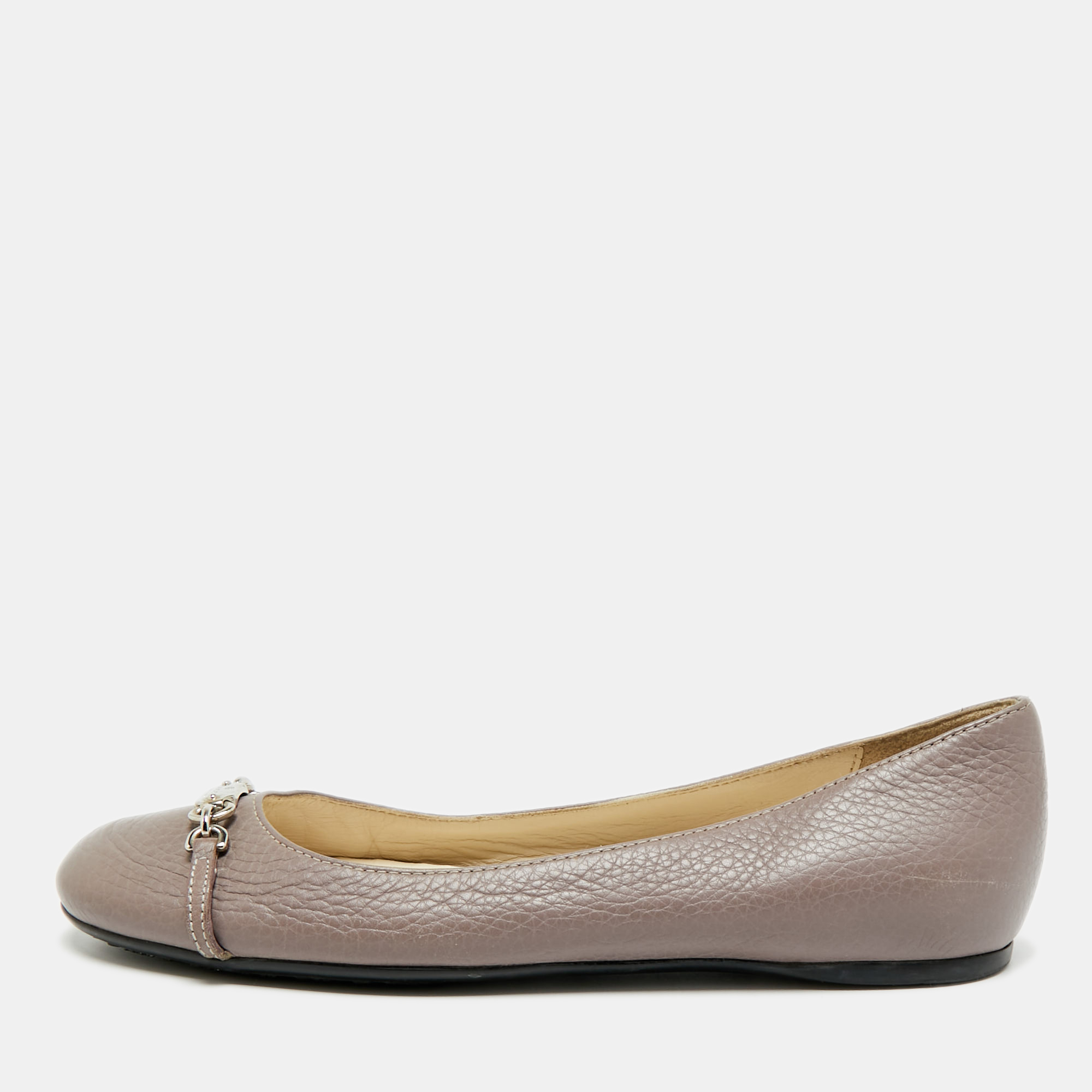 

Gucci Size  Grey Leather Ballet Flats