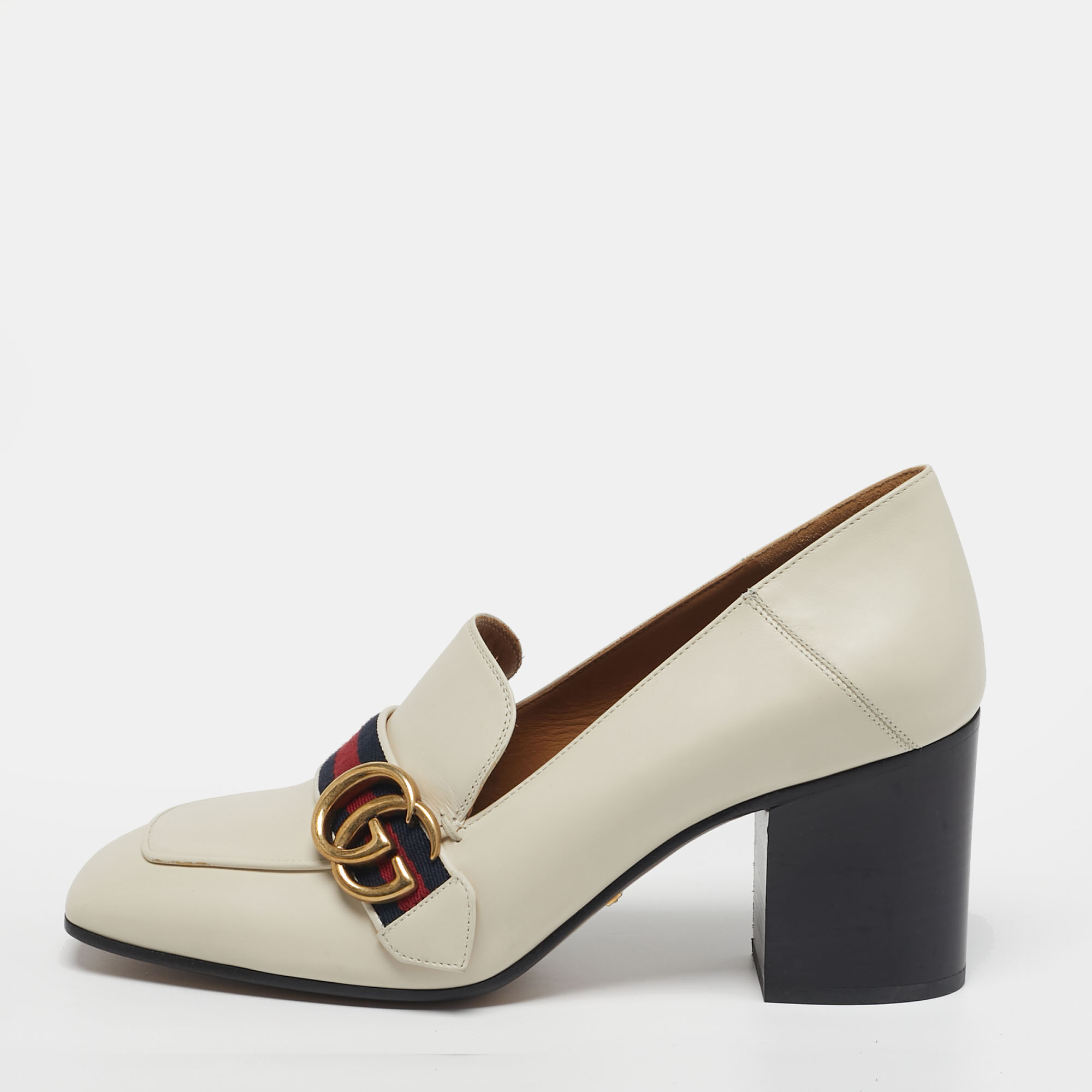 

Gucci Peyton Size  Cream Leather Loafer Pumps