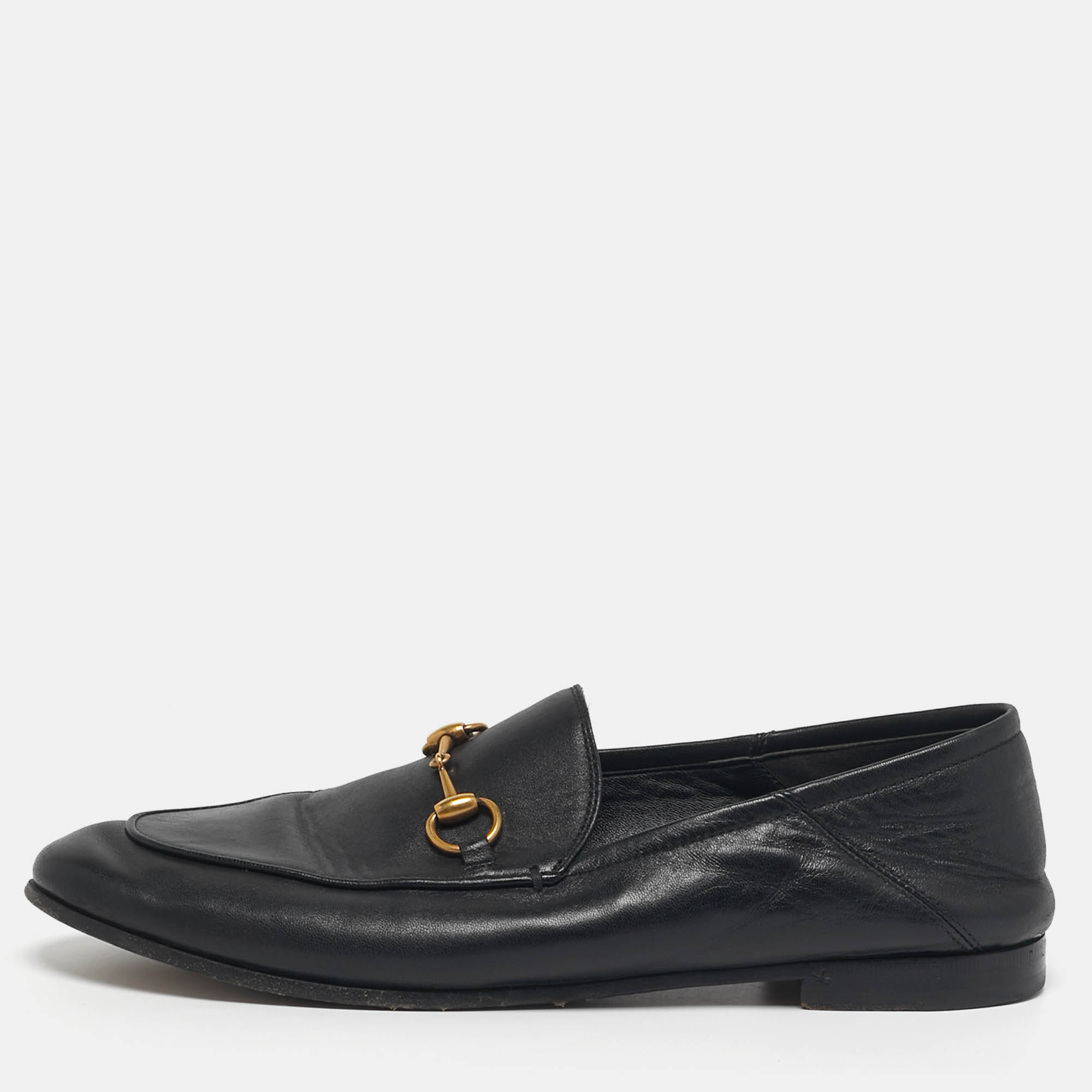 

Gucci Jordaan Size  Black Leather Horse Bit Loafers