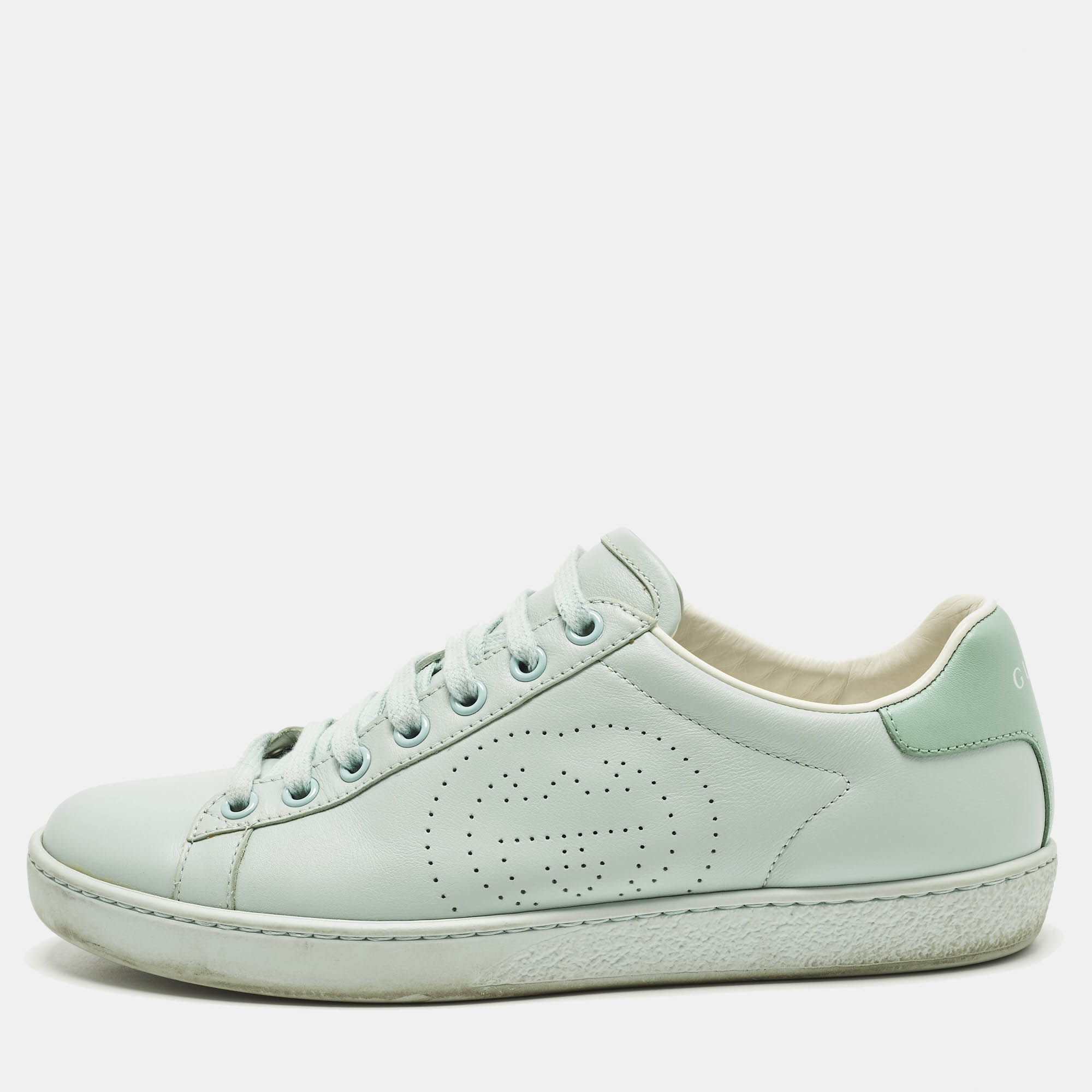 

Gucci GG Ace Size  Green Leather Low Top Sneakers