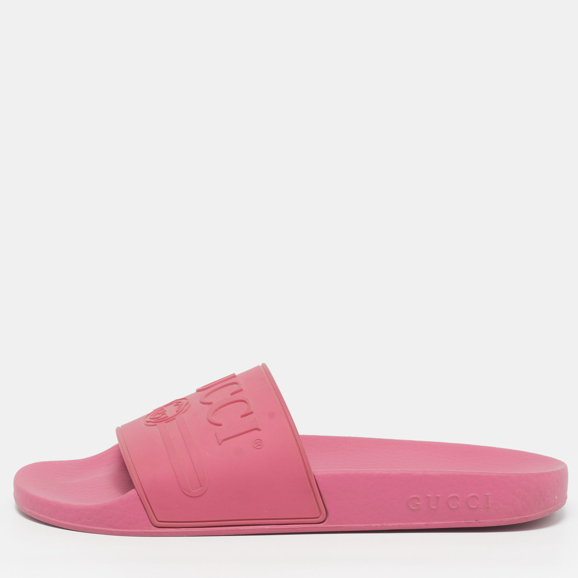 

Gucci Size  Pink Rubber Logo Pool Slide