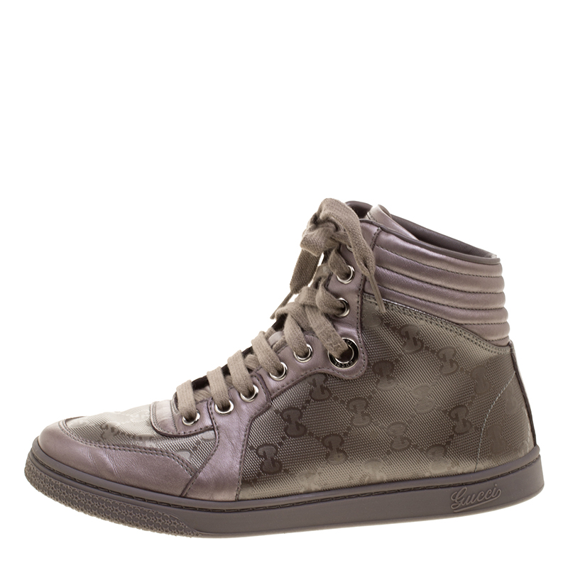 

Gucci Lilac GG Imprime Canvas Coda High Top Sneakers Size, Purple