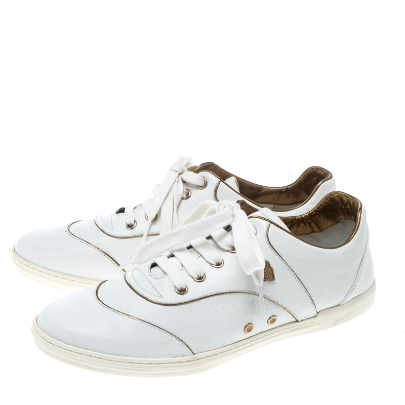 Dior Women White Patent Crinkled Leather Move Low Top Sneakers Sz 36.5
