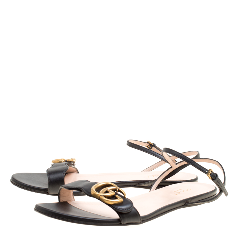gucci black sandals flat