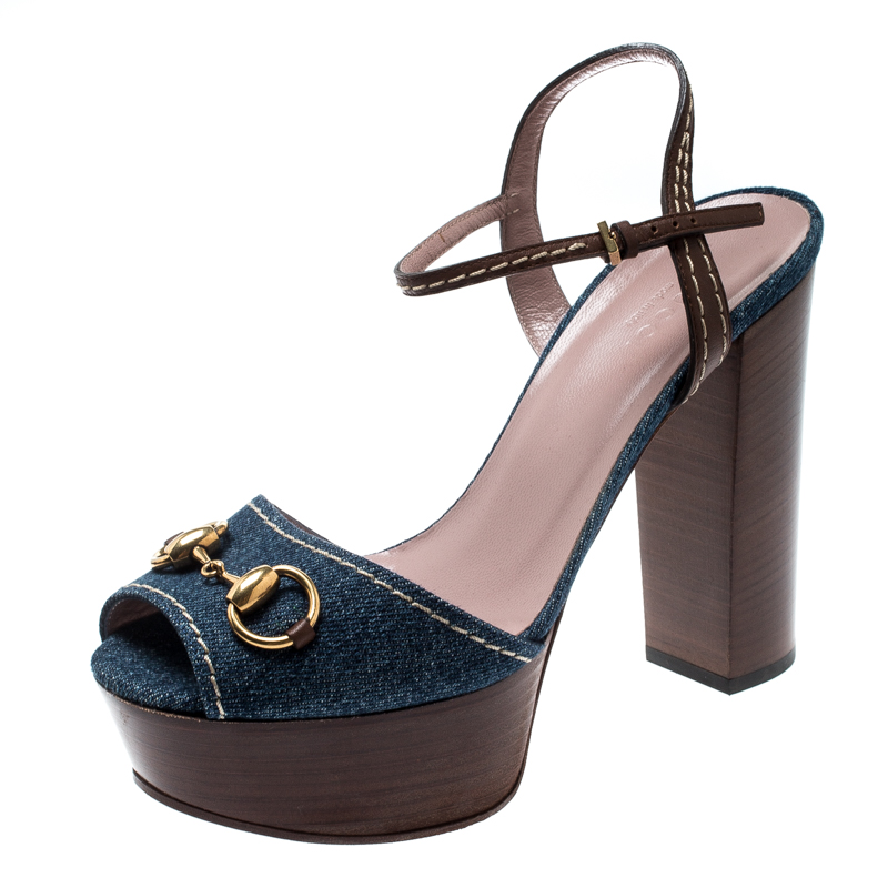 gucci horsebit block heels