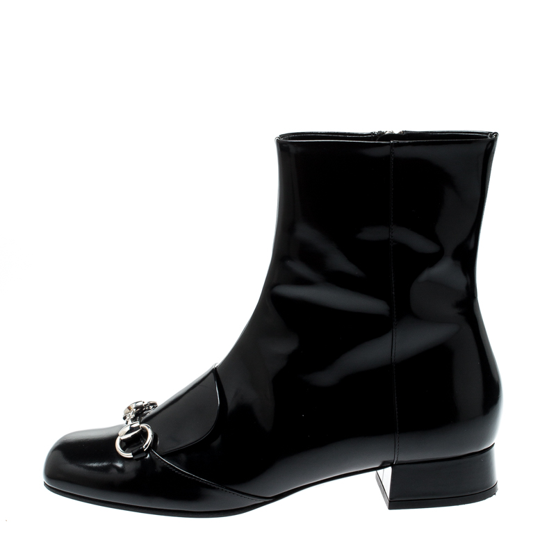 gucci black patent boots