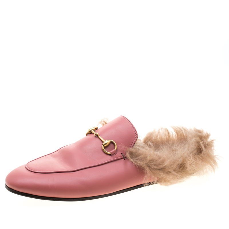 pink loafers gucci