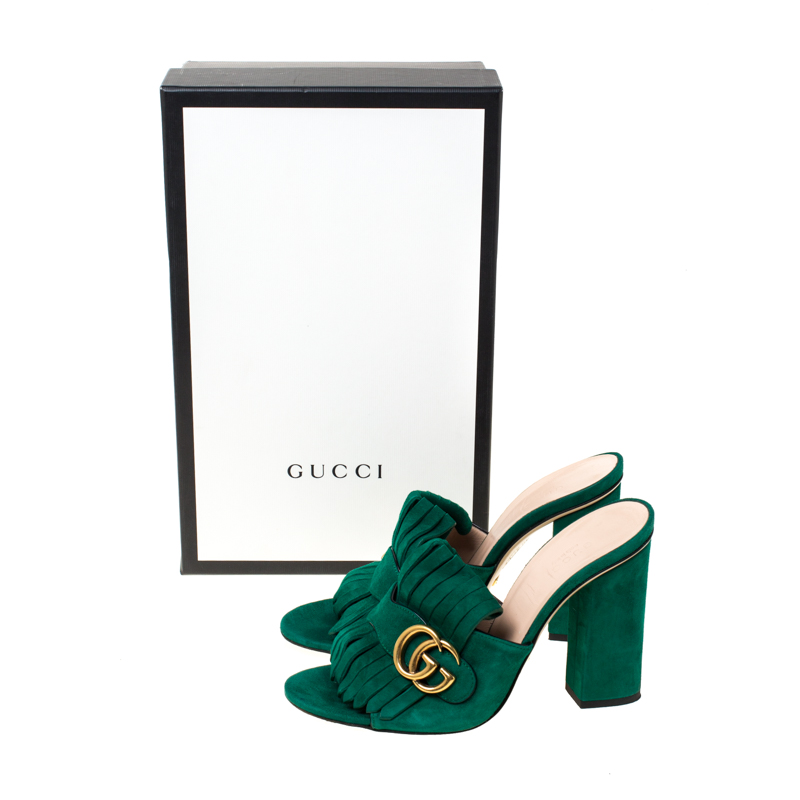 gucci marmont suede mules