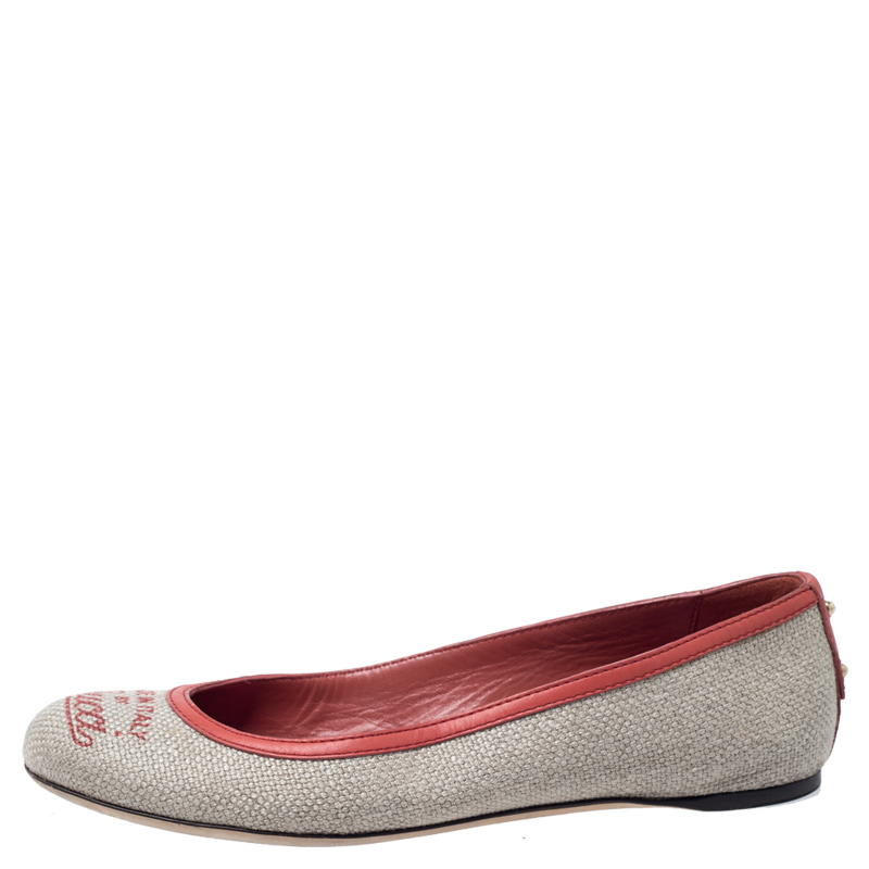 

Gucci Beige Canvas Ballet Flats Size