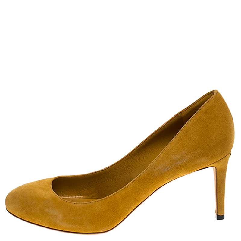 

Gucci Mustard Yellow Suede Round Toe Pumps Size