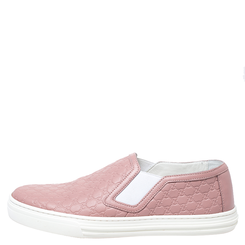 

Gucci Pink Microguccisima Leather Slip On Sneakers