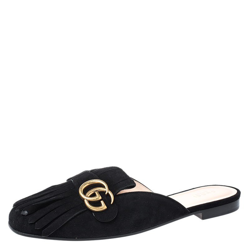 gucci kiltie mule