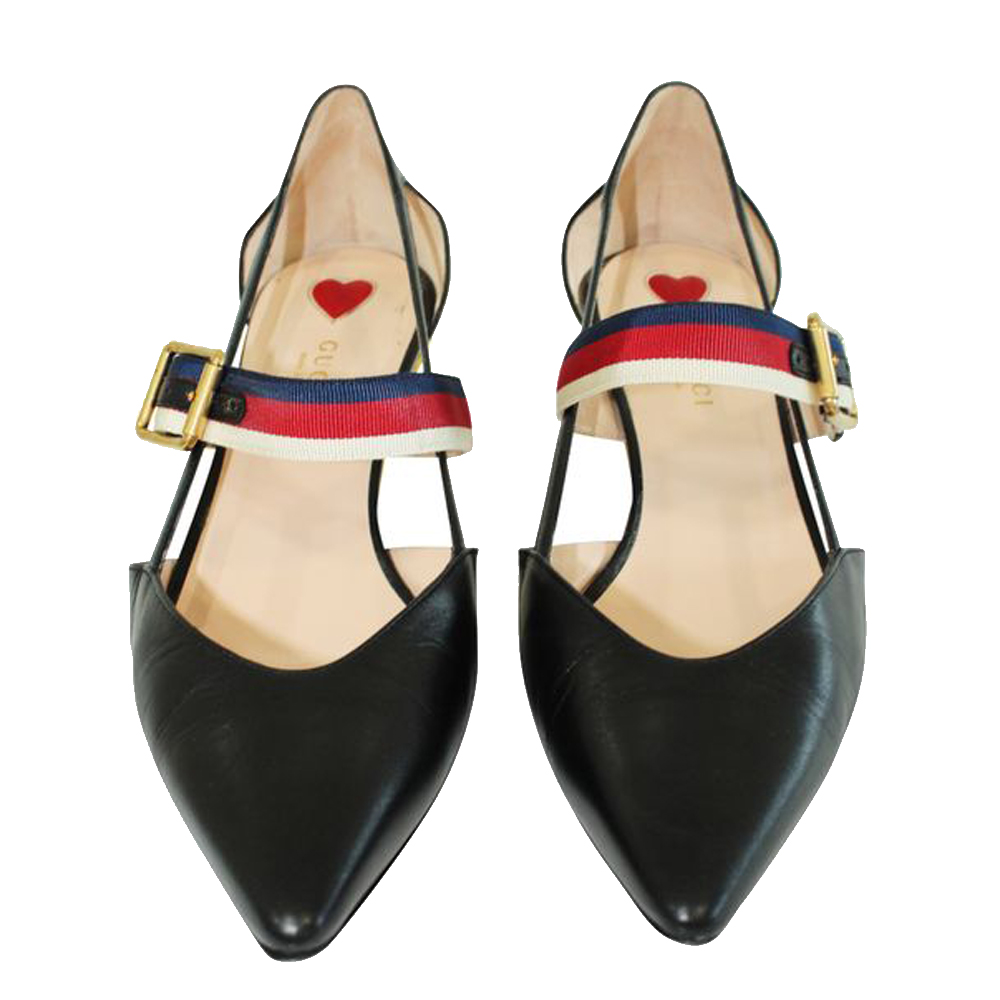 

Gucci Black Leather Unia Pumps