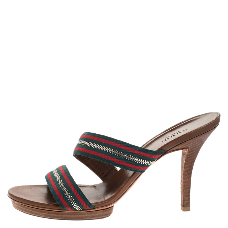 

Gucci Tricolor Cross Zip Web Canvas Slide Sandals Size, Multicolor