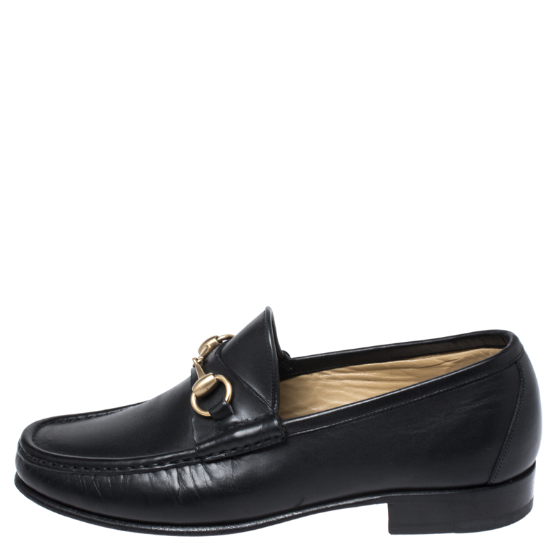 

Gucci Black Leather Horsebit Loafers Size