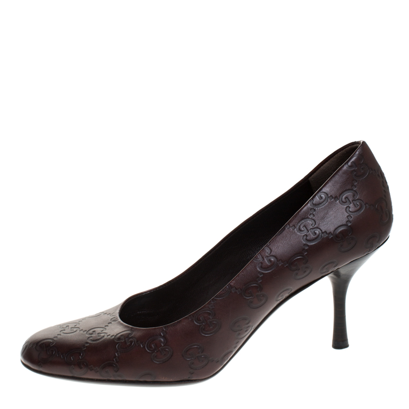 

Gucci Dark Brown Guccissima Leather Pumps Size