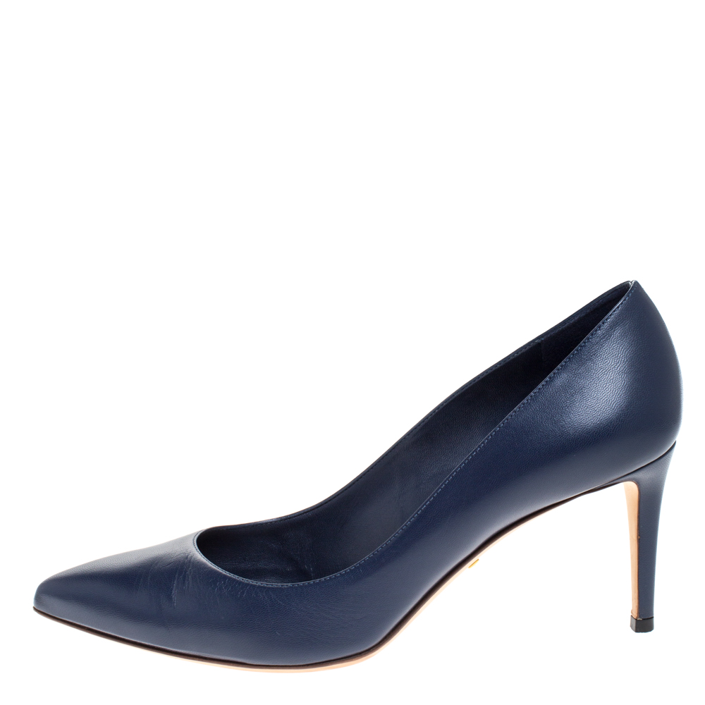 

Gucci Blue Leather Pointed Toe Pumps Size