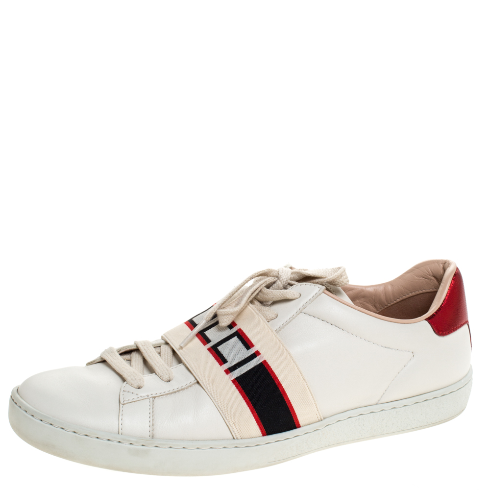white and red gucci shoes