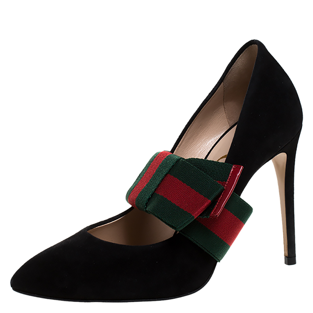 gucci sylvie suede pumps