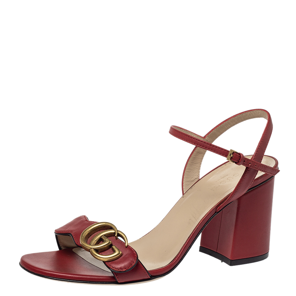 gucci red sandal heels