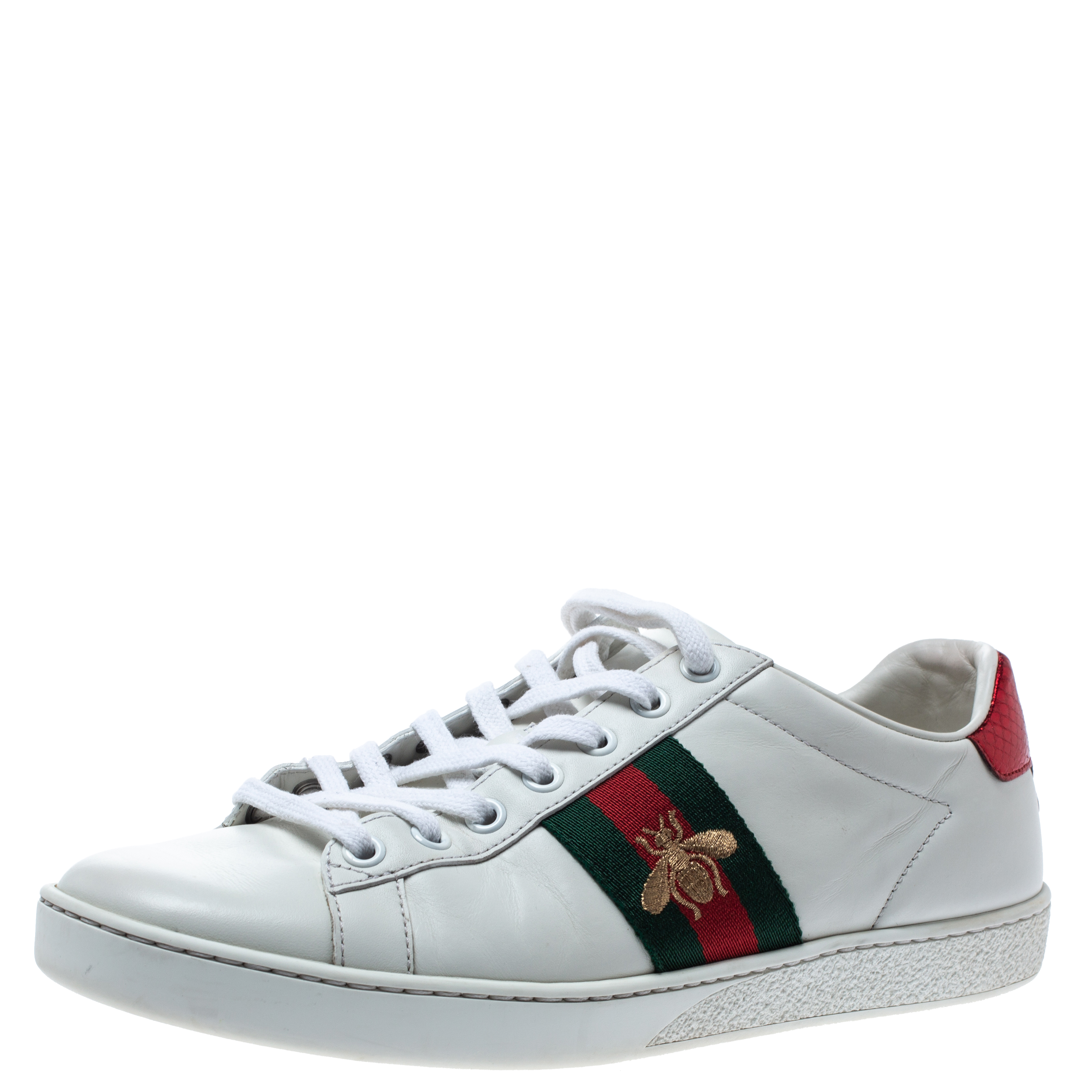 leather sneaker with web