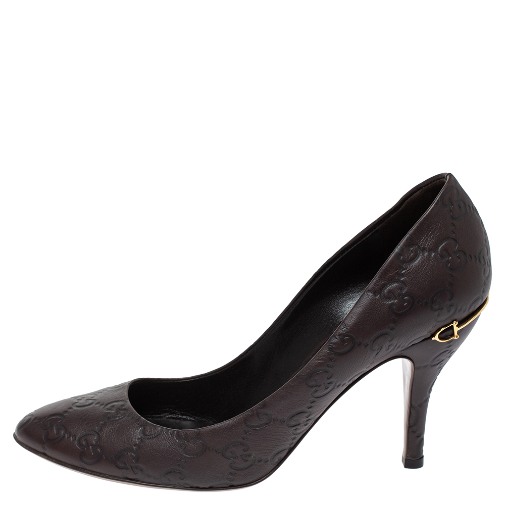 

Gucci Brown Guccissima Leather Pumps Size