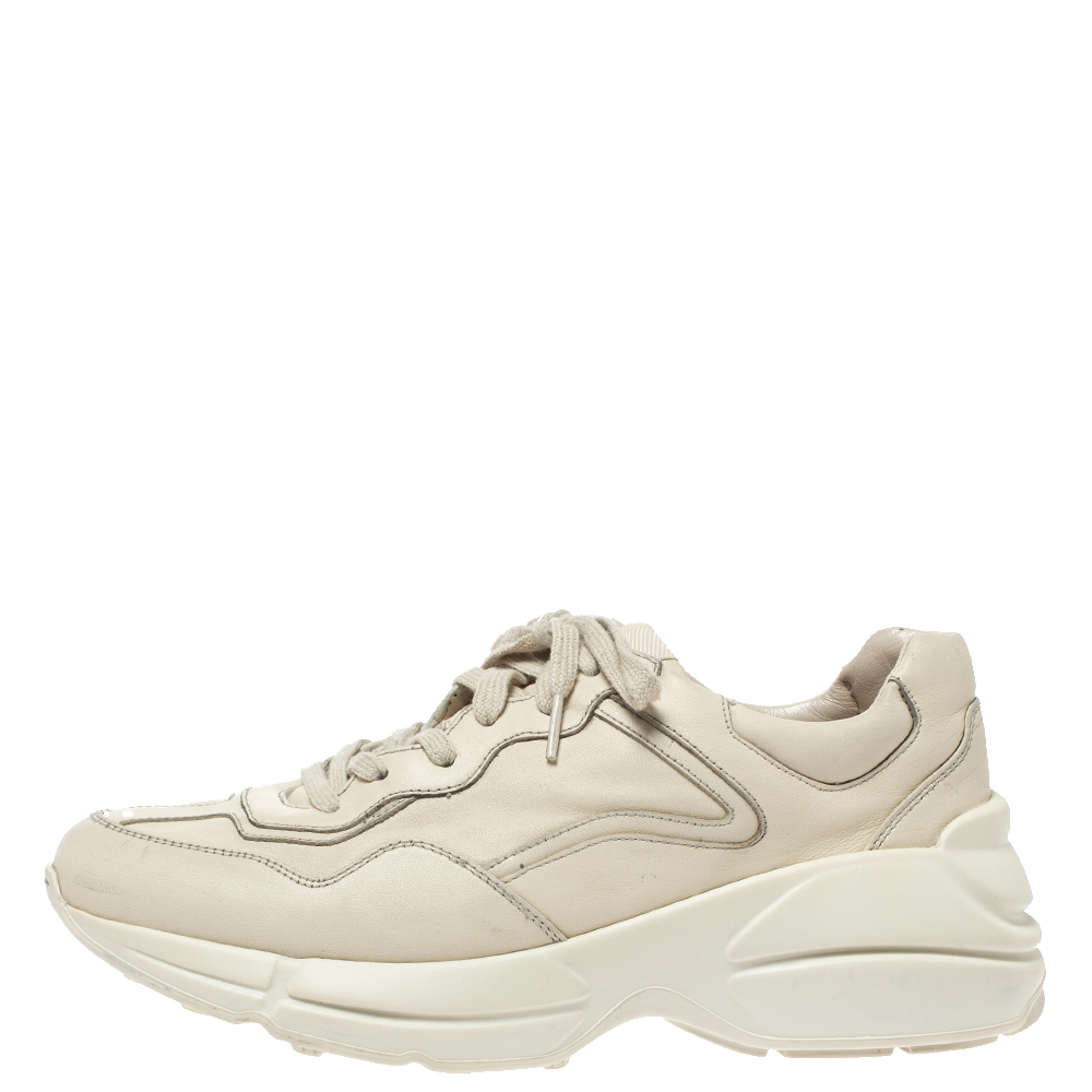 

Gucci Beige Leather Rhyton Low Top Sneakers Size
