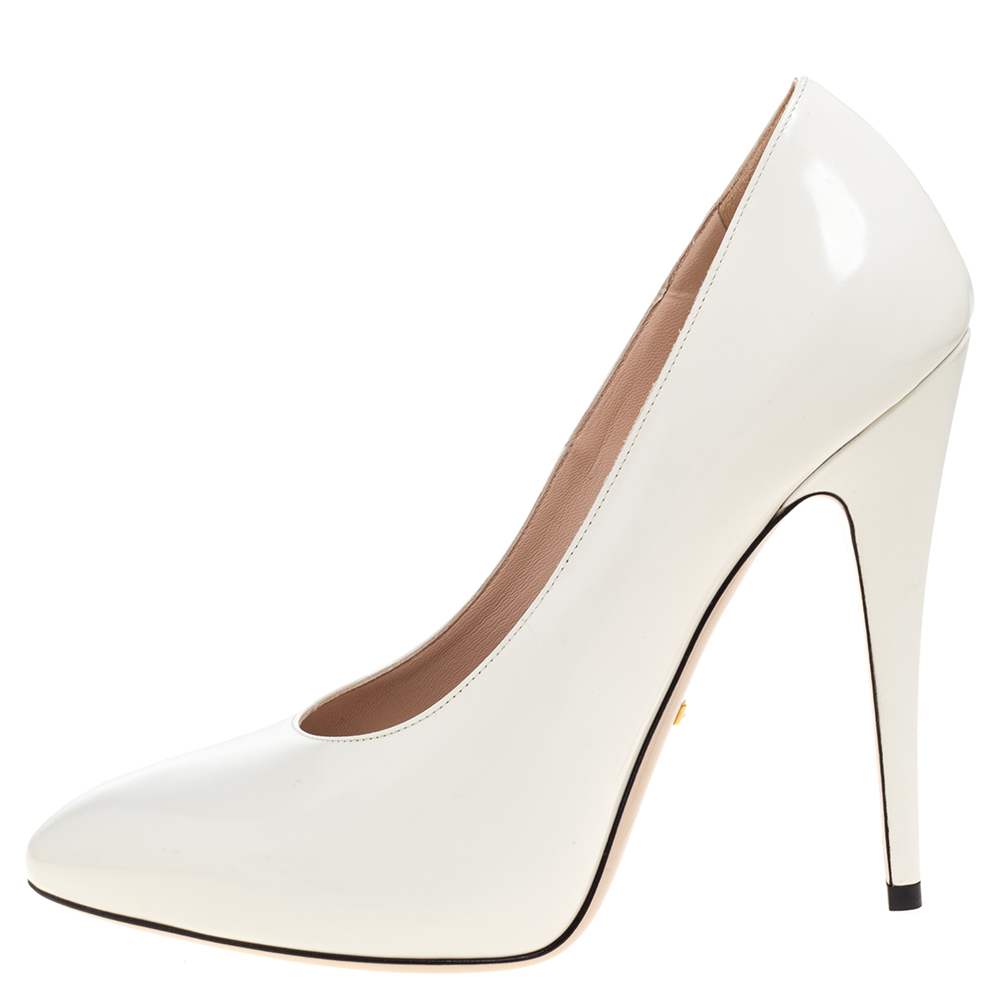 

Gucci White Leather Pumps Size