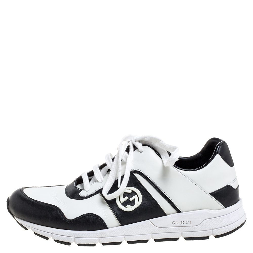 

Gucci Black/White Leather Miro Sneakers Size