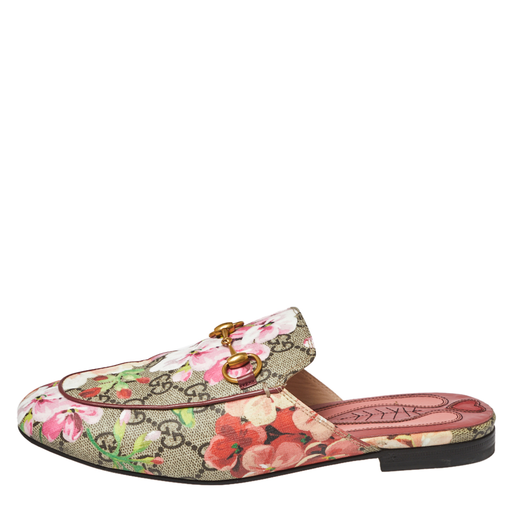

Gucci Pink GG Canvas Blooms Princetown Mule Sandals Size, Multicolor