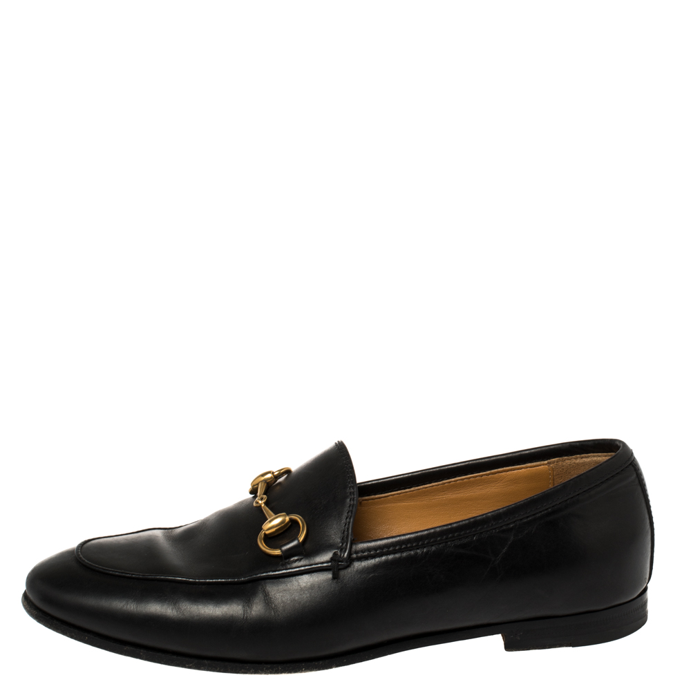 

Gucci Black Leather Horsebit Loafers Size