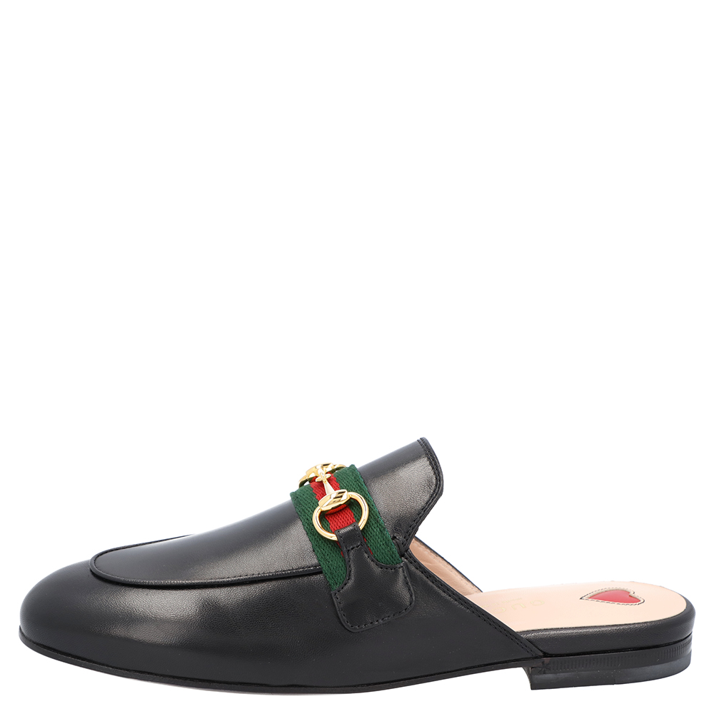 

Gucci Black Leather Princetown Mules Size EU
