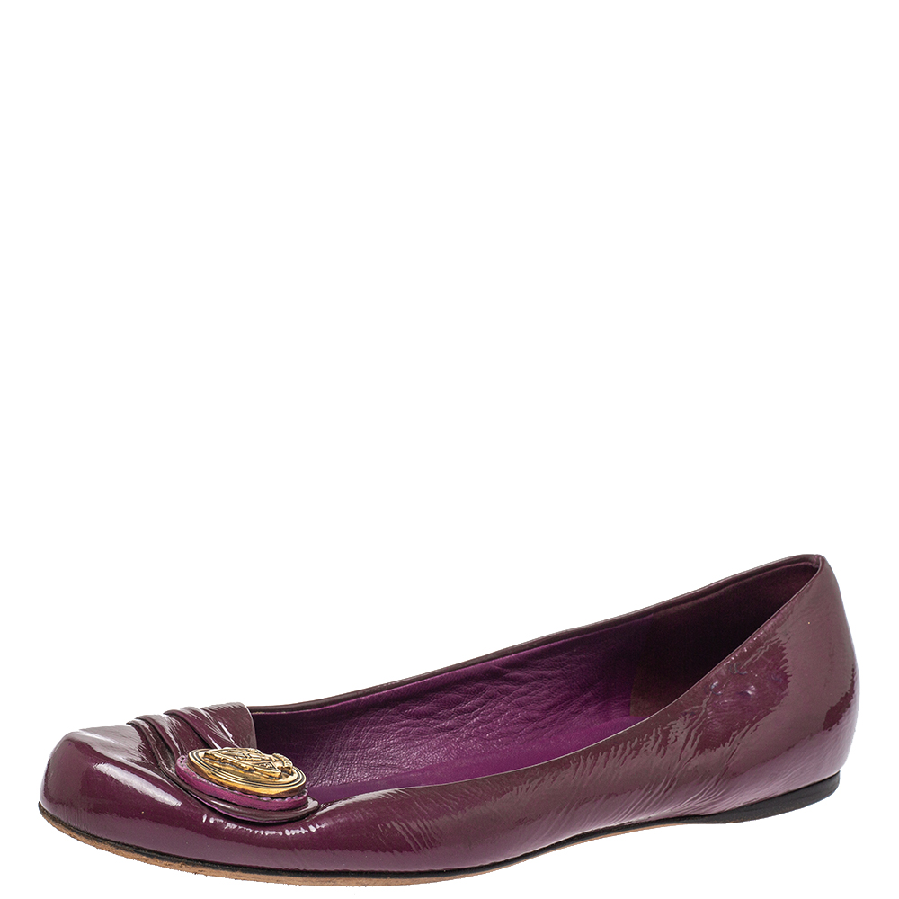 

Gucci Purple Patent Leather Ballet Flats Size