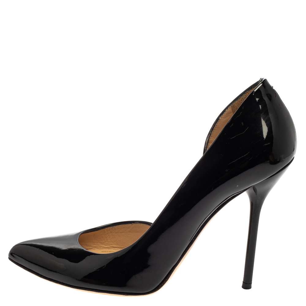

Gucci Black Patent Leather Noah Pointed Toe D'Orsay Pumps Size