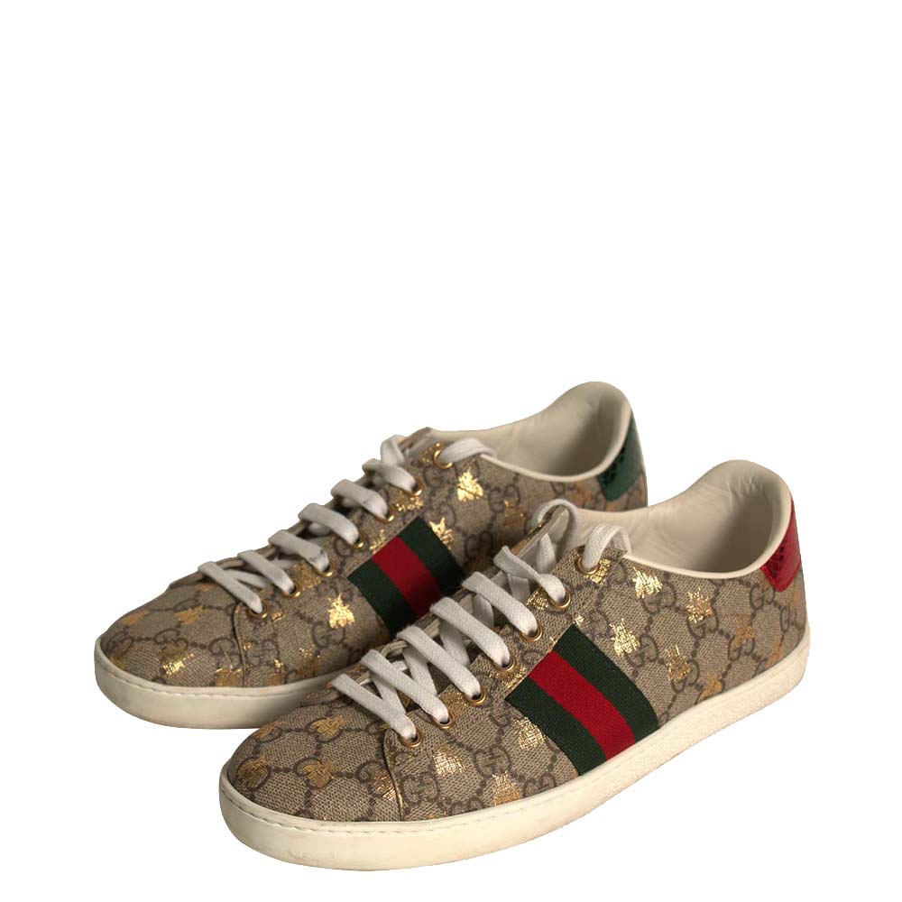 

Gucci GG Supreme Canvas Bees Ace Sneakers Size EU, Beige