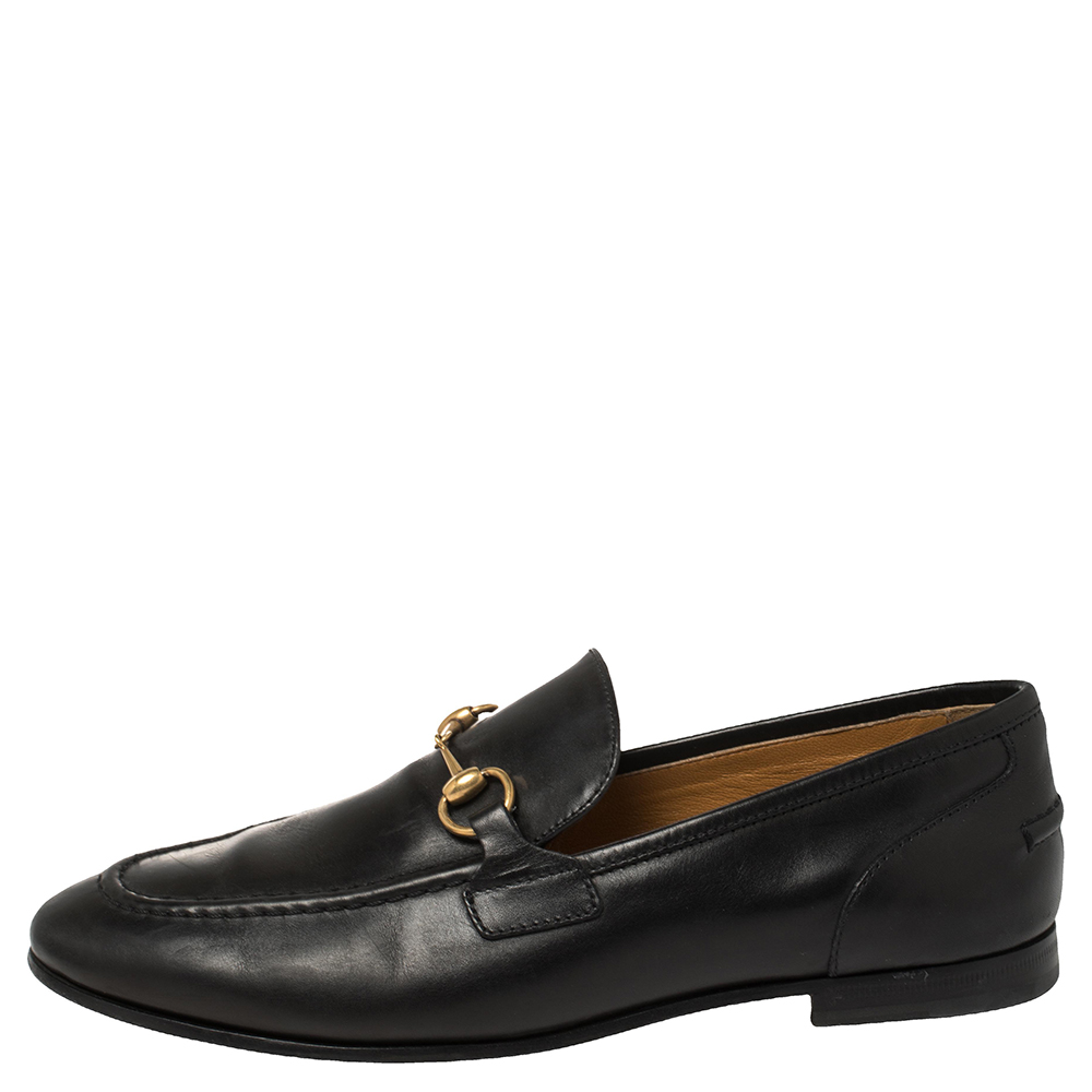 

Gucci Black Leather Jordaan Loafers Size