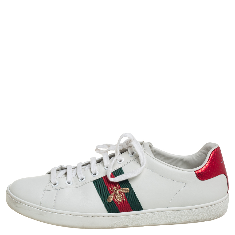 

Gucci White Leather Ace Sneakers Size