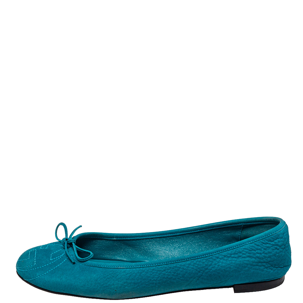 

Gucci Blue Leather Soho Ballet Flats Size