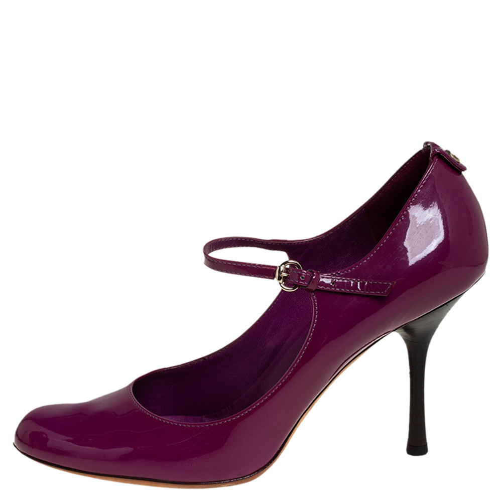 

Gucci Purple Patent Leather Mary Jane Pumps Size