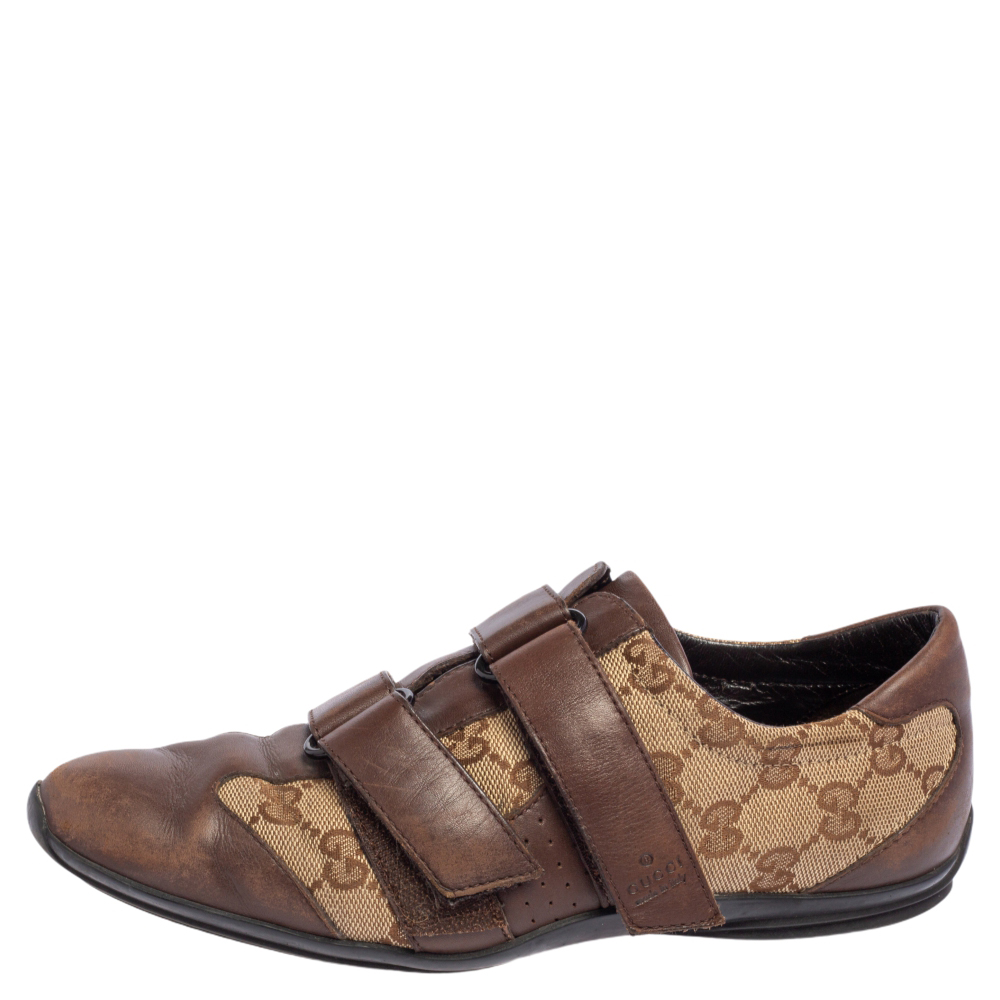 

Gucci Brown Guccissima Canvas and Leather Velcro Sneaker Size