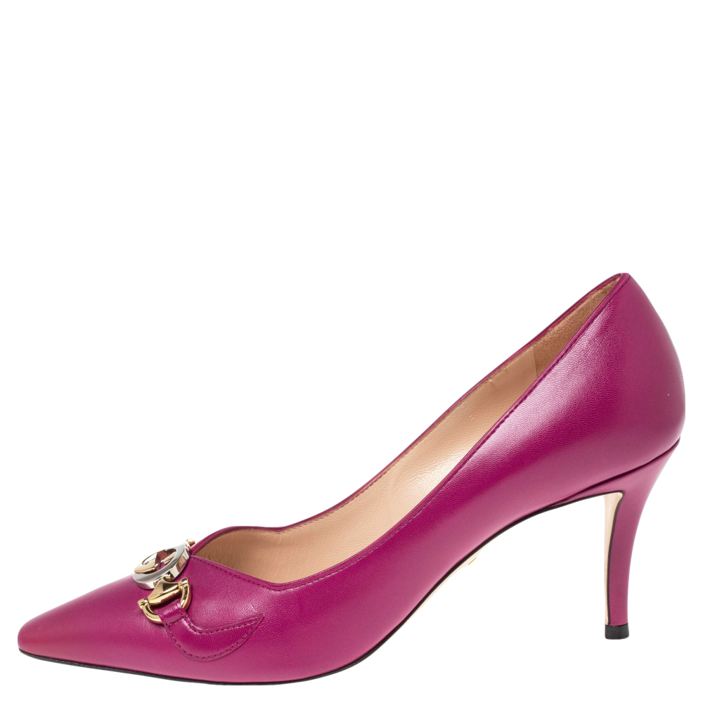 

Gucci Fuchsia Leather Zumi Pumps Size, Pink