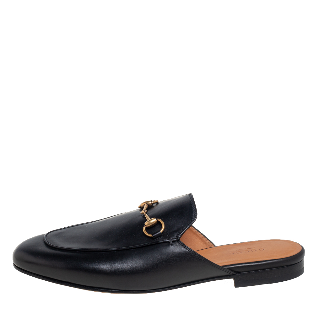 

Gucci Black Leather Princetown Sandals Size