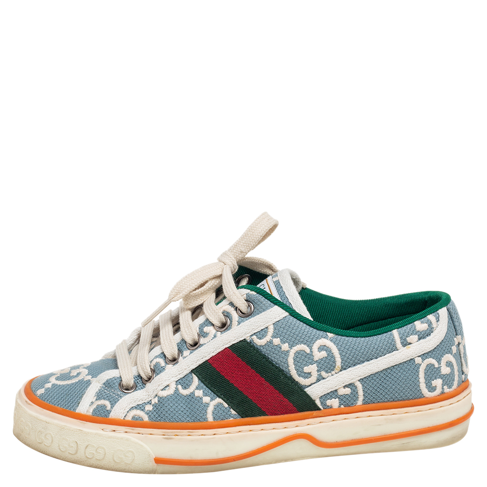 

Gucci Multicolor Canvas Tennis 1977 Low Top Sneakers Size