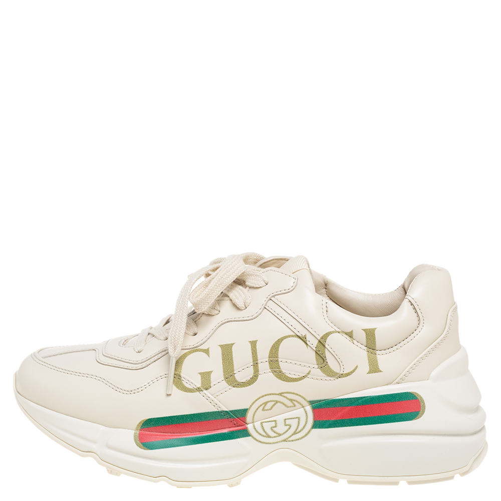 

Gucci Cream Leather Rhyton Sneaker Size