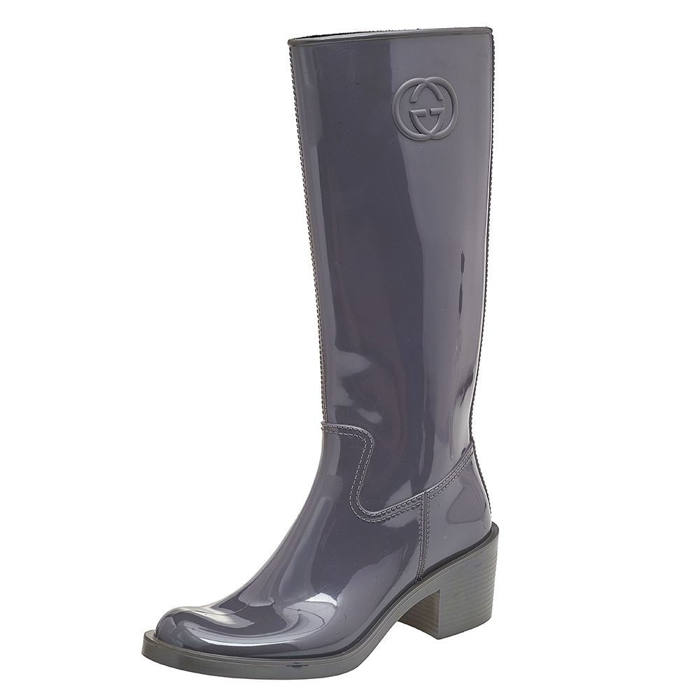 

Gucci Grey Rubber Rain Boots Size