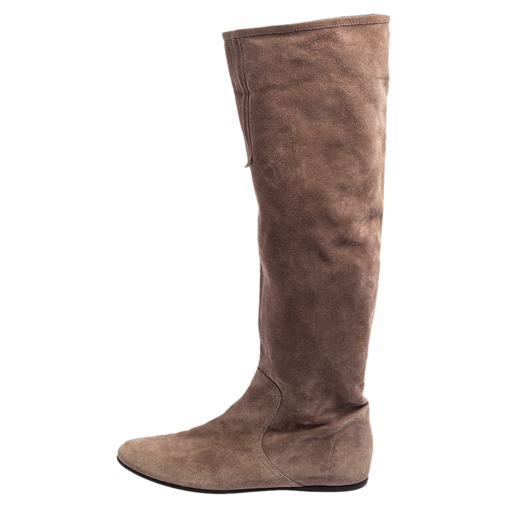 

Gucci Brown Suede Knee High Boots Size